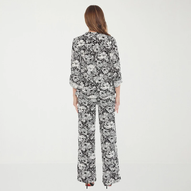 White Mark 2-pc. Floral Pant Set