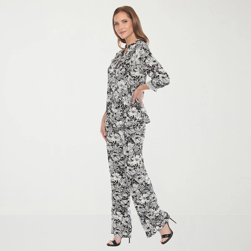 White Mark 2-pc. Floral Pant Set