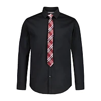 Van Heusen Little & Big Kid Boys Long Sleeve Point Collar Shirt + Tie Set