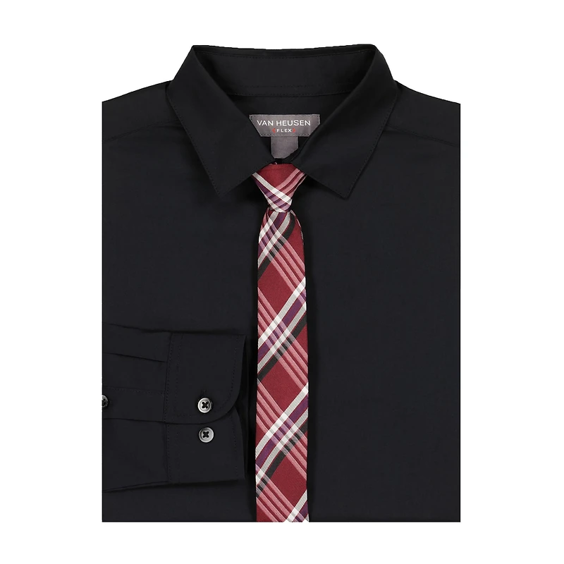 Van Heusen Little & Big Kid Boys Long Sleeve Point Collar Shirt + Tie Set