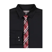 Van Heusen Little & Big Kid Boys Long Sleeve Point Collar Shirt + Tie Set