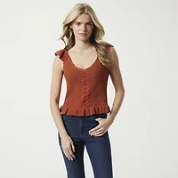 JS Jessica Simpson Womens V Neck Sleeveless Cable Knit Pullover Sweater