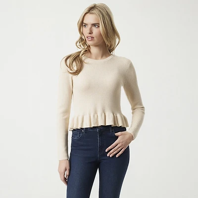 JS Jessica Simpson Womens Round Neck Long Sleeve Pullover Sweater