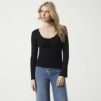 JS Jessica Simpson Womens Round Neck Long Sleeve Pullover Sweater