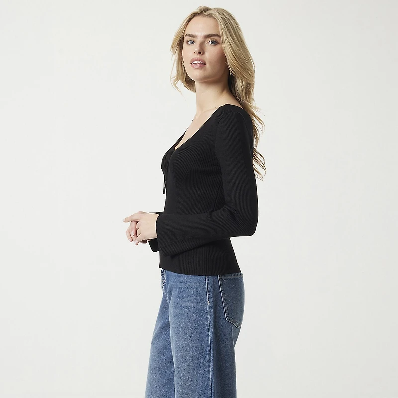 JS Jessica Simpson Womens Round Neck Long Sleeve Pullover Sweater
