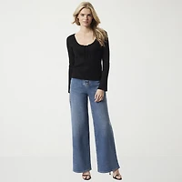 JS Jessica Simpson Womens Round Neck Long Sleeve Pullover Sweater