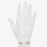 Bijoux Bar Delicates Womens 7.5 Inch Solid Link Clover Chain Bracelet