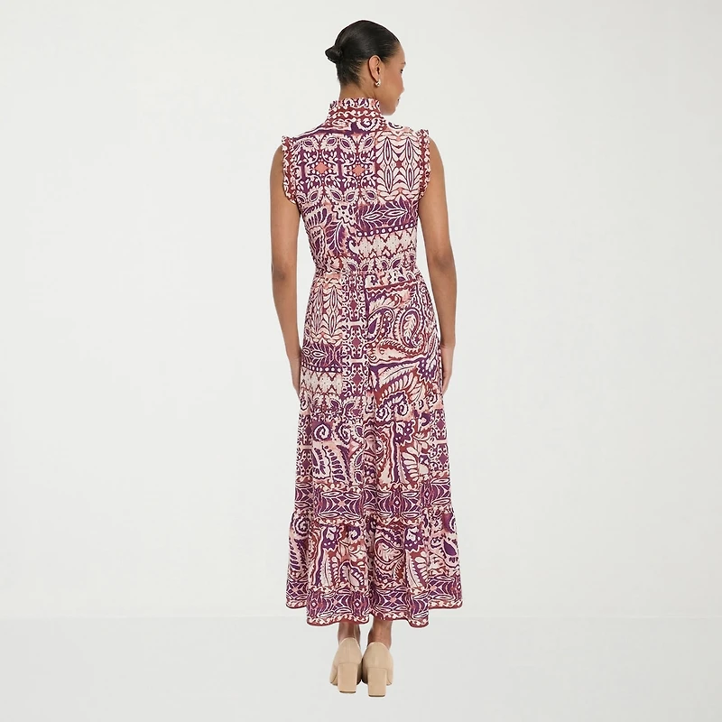 London Times Womens Mock Neck Sleeveless Maxi Dress
