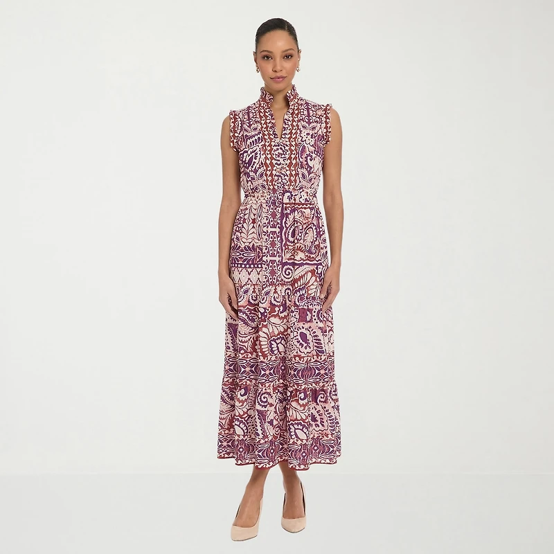 London Times Womens Mock Neck Sleeveless Maxi Dress