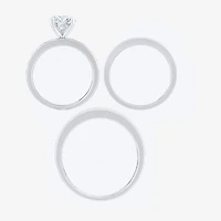 (F / Vs2) Unisex Adult 5 CT. T.W. Lab Grown White Diamond 10K Gold Round Side Stone Bridal Set