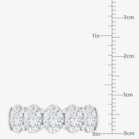 (F / Vs2) Womens 23.MM 4 CT. T.W. Lab Grown White Diamond 10K Gold Oval 5-Stone Wedding Band