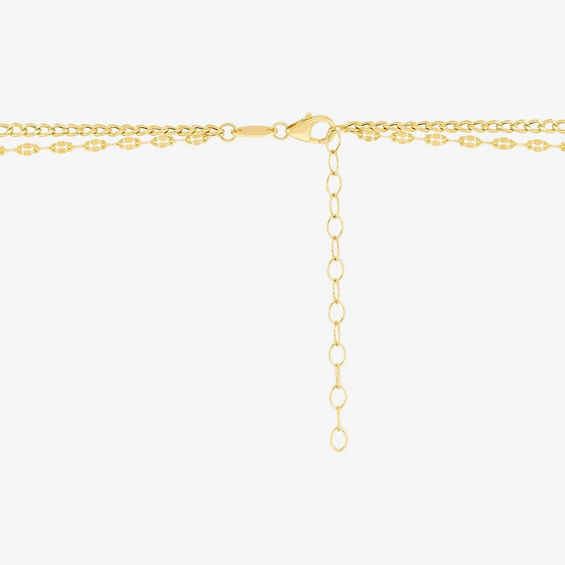 Bonded Brilliance Womens 14K Gold Over Silver 19 Inch Chain Necklace