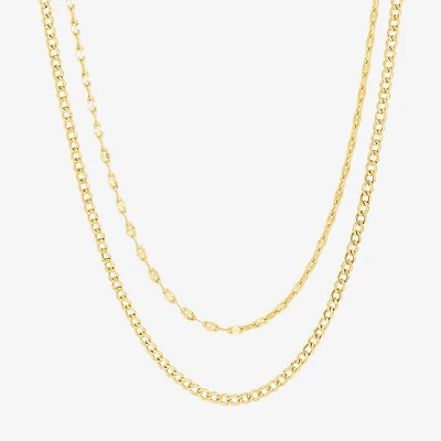 Bonded Brilliance Womens 14K Gold Over Silver 19 Inch Chain Necklace