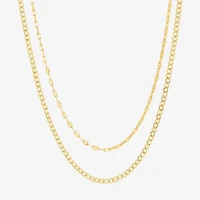 Bonded Brilliance Womens 14K Gold Over Silver 19 Inch Chain Necklace