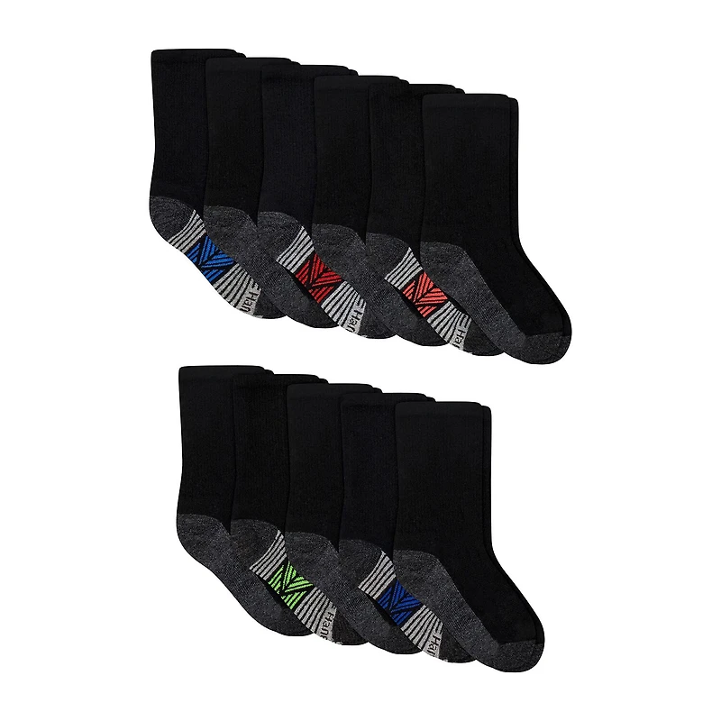 Hanes Little & Big Kid Boys 10+1 Bonus Pairs Crew Socks