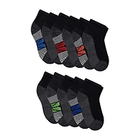 Hanes Little & Big Kid Boys Breathable 11 Pair Quarter Ankle Socks