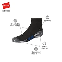 Hanes Little & Big Kid Boys Breathable 11 Pair Quarter Ankle Socks