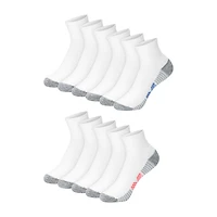 Hanes Little & Big Kid Boys Breathable 10+1 Bonus Pairs Quarter Ankle Socks