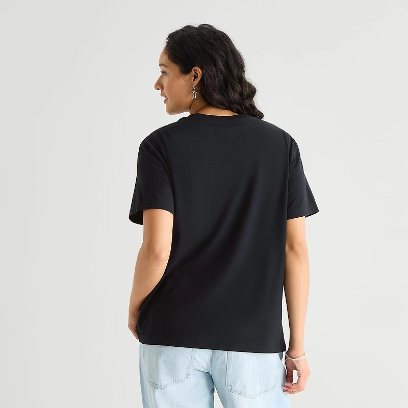 New World York Athletics Boyfriend Tee Womens Juniors Crew Neck Short Sleeve Loose Fit Graphic T-Shirt