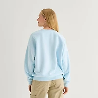 New World College League Womens Juniors Crew Neck Long Sleeve Sweatshirt