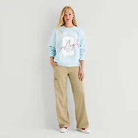 New World College League Womens Juniors Crew Neck Long Sleeve Sweatshirt