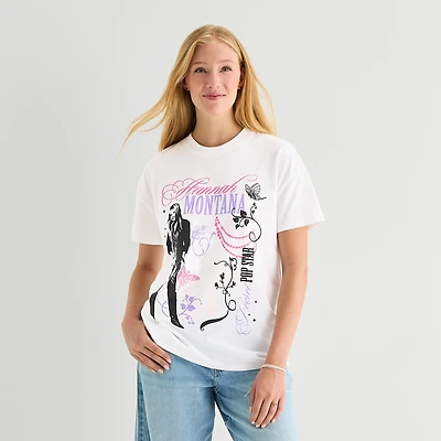 Hannah Montana Boyfriend Tee Womens Juniors Crew Neck Short Sleeve Loose Fit Graphic T-Shirt