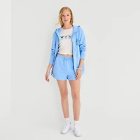Stitch Full Zip Fleece Womens Juniors Long Sleeve Hoodie