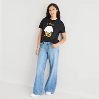 Gudetama Boyfriend Tee Womens Juniors Crew Neck Short Sleeve Loose Fit Graphic T-Shirt