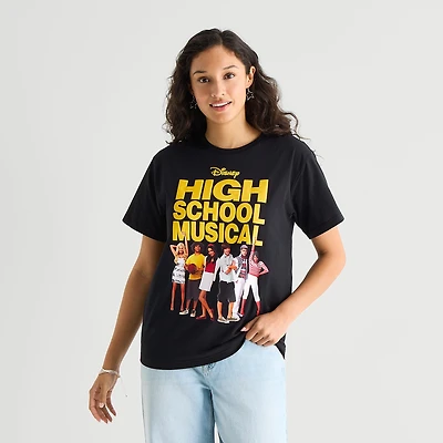 High School Musical Boyfriend Tee Womens Juniors Crew Neck Short Sleeve Loose Fit Graphic T-Shirt
