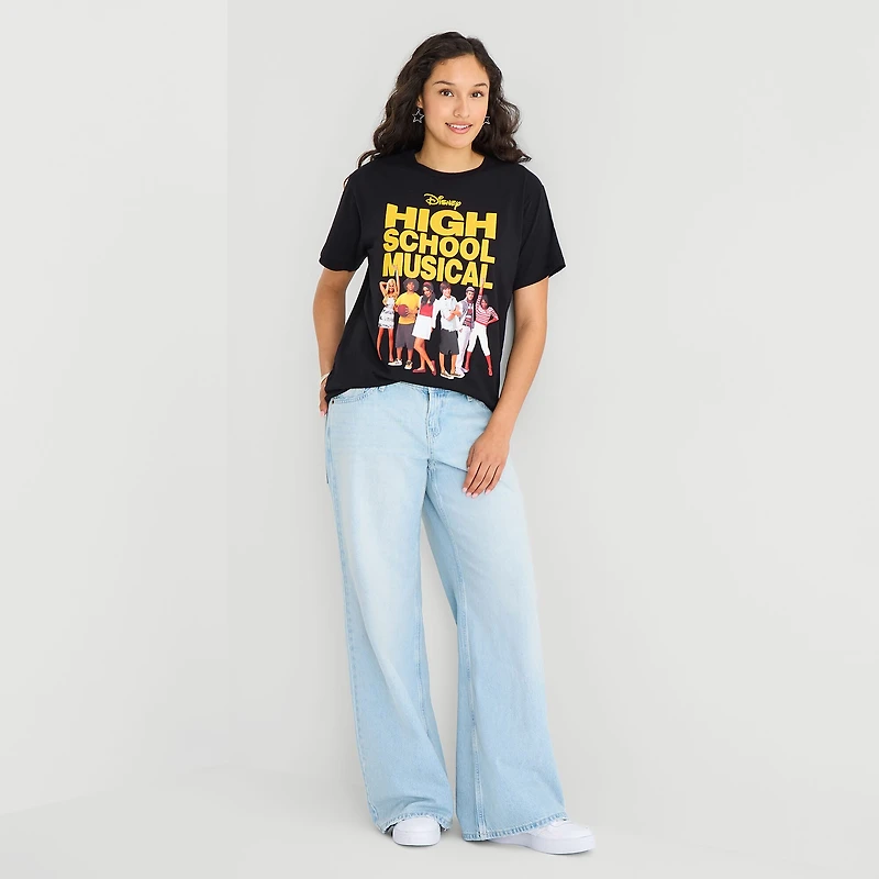 High School Musical Boyfriend Tee Womens Juniors Crew Neck Short Sleeve Loose Fit Graphic T-Shirt