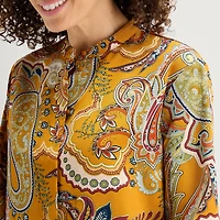 Liz Claiborne Womens Tall Cuffed Long Sleeve Regular Fit Button-Down Shirt