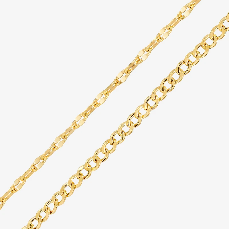 Bonded Brilliance Womens 14K Gold Over Silver 19 Inch Chain Necklace