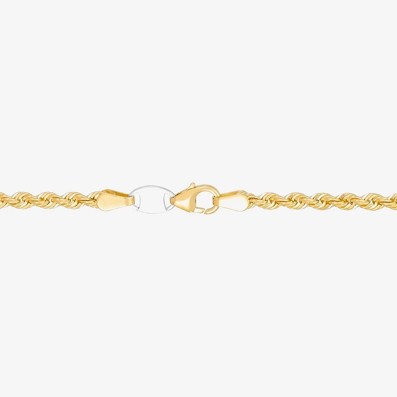Bonded Brilliance Unisex Adult 14K Gold Bonded With Sterling Silver Inch Rope Chain Necklace