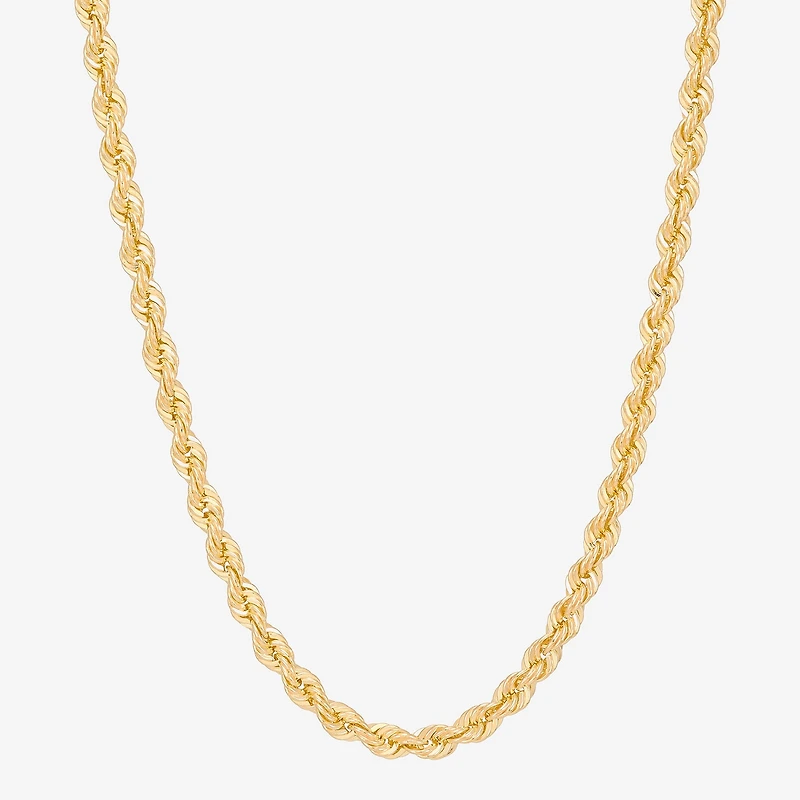 Bonded Brilliance Unisex Adult 14K Gold Bonded With Sterling Silver Inch Rope Chain Necklace