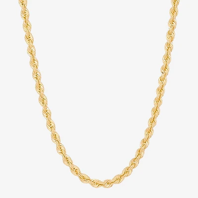 Bonded Brilliance Unisex Adult 14K Gold Over Silver 22 Inch Rope Chain Necklace