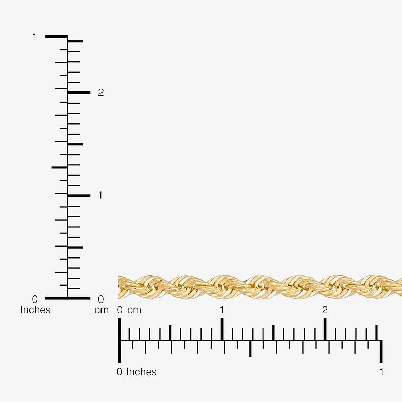 Bonded Brilliance Unisex Adult 14K Gold Bonded With Sterling Silver Inch Rope Chain Necklace
