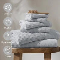 Madison Park Spa Waffle 6-pc. Quick Dry Bath Towel Set