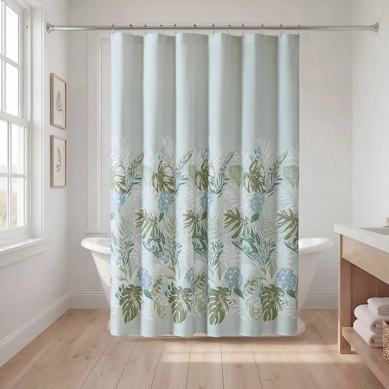 Harbor House Kiawah Island Tropical Botanical Jacquard Shower Curtain