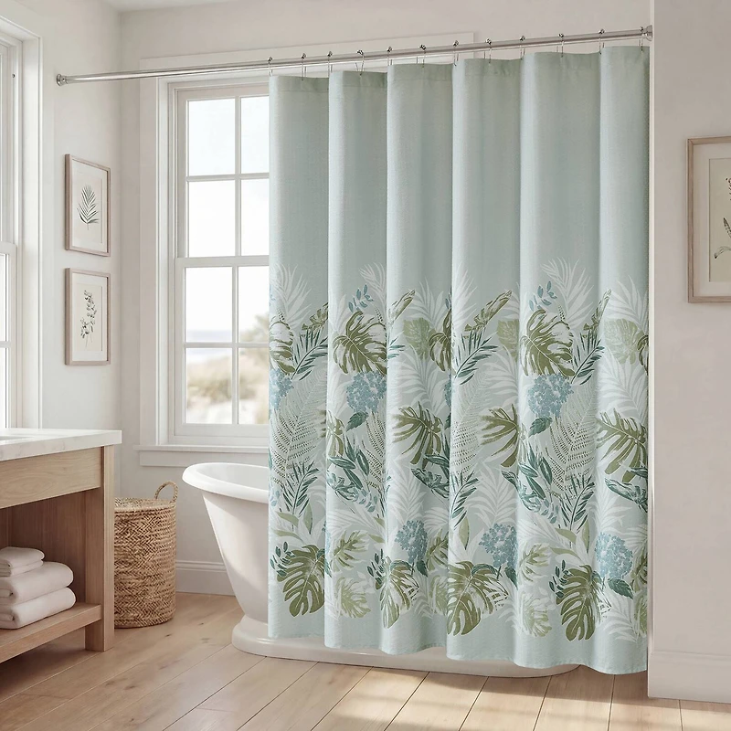 Harbor House Kiawah Island Tropical Botanical Jacquard Shower Curtain
