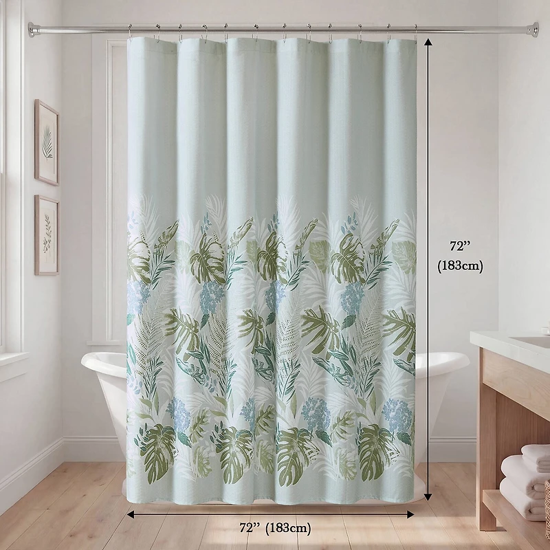 Harbor House Kiawah Island Tropical Botanical Jacquard Shower Curtain