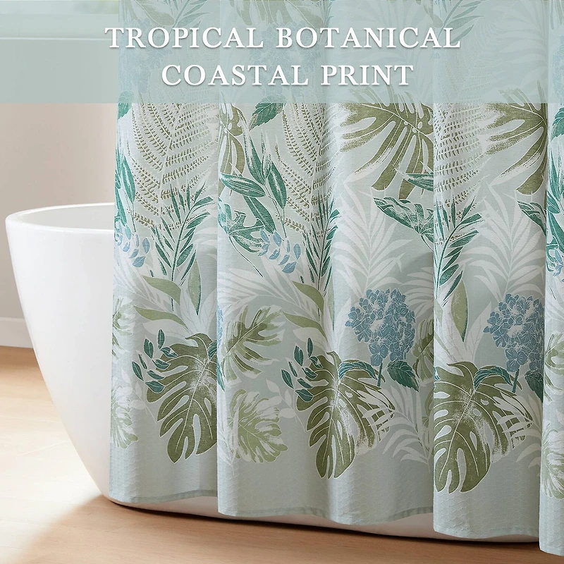 Harbor House Kiawah Island Tropical Botanical Jacquard Shower Curtain
