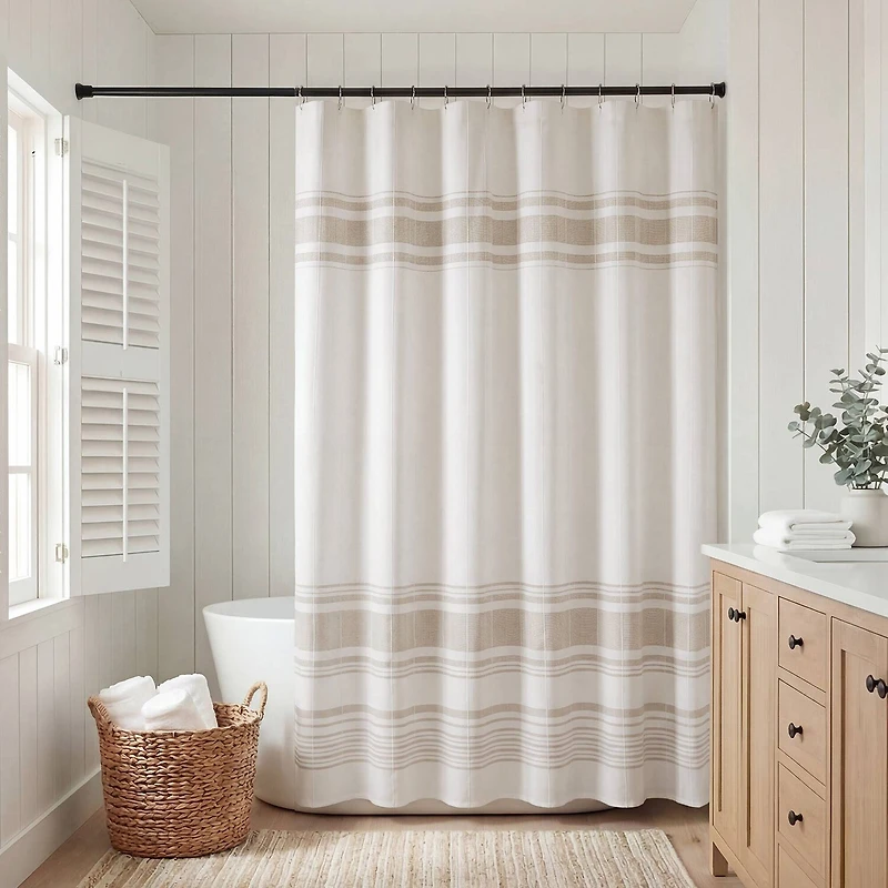 Harbor House Morgan Textured Yarn-Dyed Stripe Shower Curtain