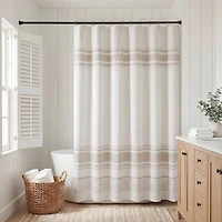 Harbor House Morgan Textured Yarn-Dyed Stripe Shower Curtain