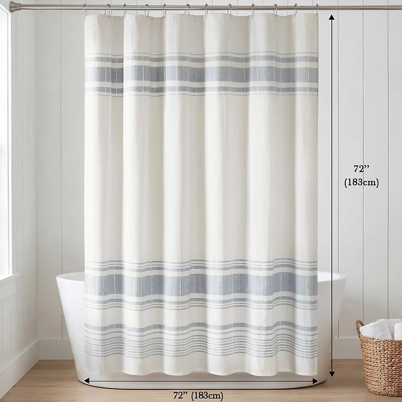 Harbor House Morgan Textured Yarn-Dyed Stripe Shower Curtain