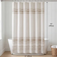 Harbor House Morgan Textured Yarn-Dyed Stripe Shower Curtain