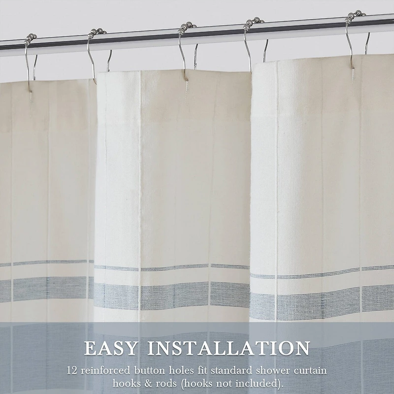 Harbor House Morgan Textured Yarn-Dyed Stripe Shower Curtain