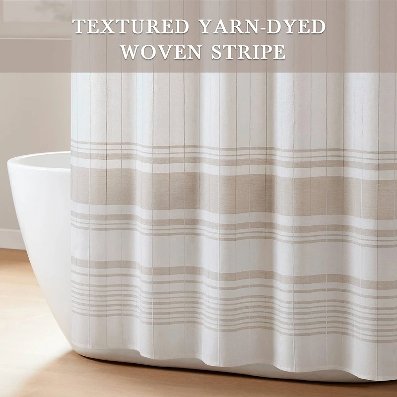 Harbor House Morgan Textured Yarn-Dyed Stripe Shower Curtain
