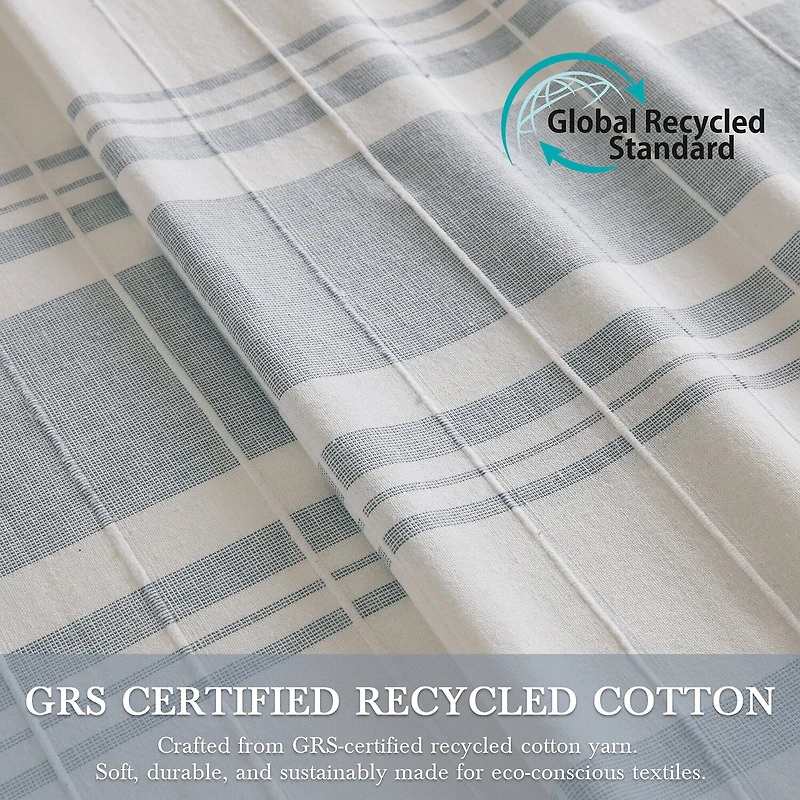 Harbor House Morgan Textured Yarn-Dyed Stripe Shower Curtain