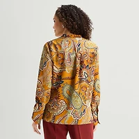 Liz Claiborne Womens Cuffed Long Sleeve Regular Fit Button-Down Shirt