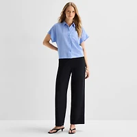 a.n.a Womens Short Sleeve Camp Shirt